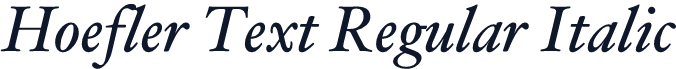 Hoefler Text Regular Italic