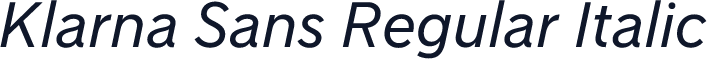 Klarna Sans Regular Italic