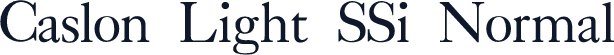 Caslon Light SSi Normal