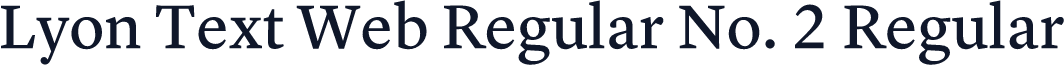Lyon Text Web Regular No. 2 Regular