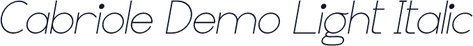 Cabriole Demo Light Italic