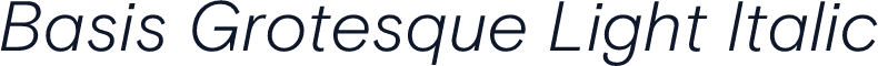 Basis Grotesque Light Italic