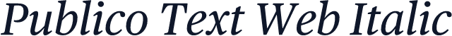 Publico Text Web Italic