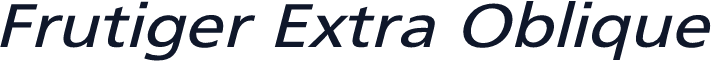 Frutiger Extra Oblique