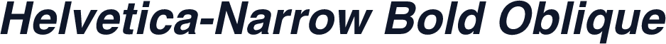 Helvetica-Narrow Bold Oblique