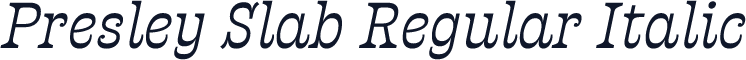 Presley Slab Regular Italic