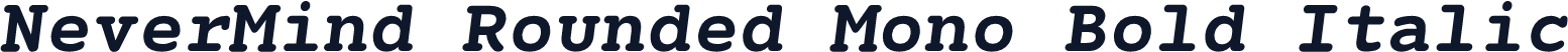 NeverMind Rounded Mono Bold Italic
