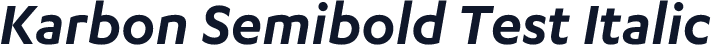 Karbon Semibold Test Italic