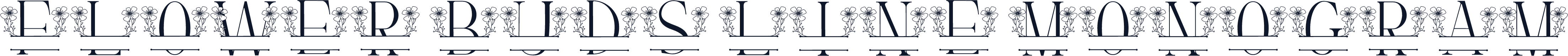 Flower Buds Line Monogram
