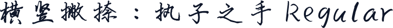 横竖撇捺：执子之手 Regular