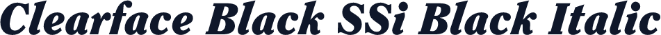 Clearface Black SSi Black Italic