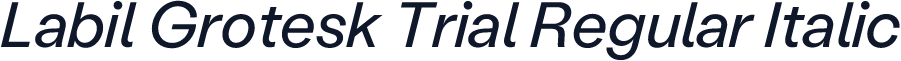 Labil Grotesk Trial Regular Italic