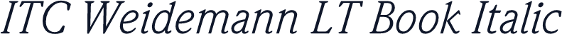 ITC Weidemann LT Book Italic