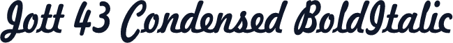 Jott 43 Condensed BoldItalic