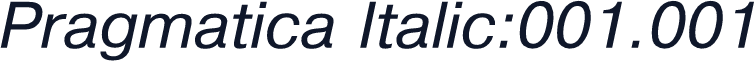 Pragmatica Italic:001.001