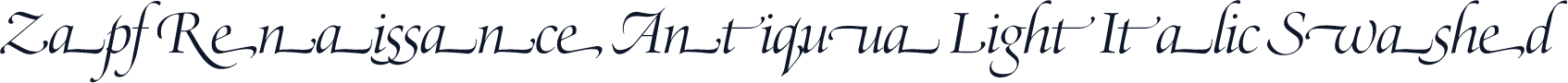 Zapf Renaissance Antiqua Light Italic Swashed