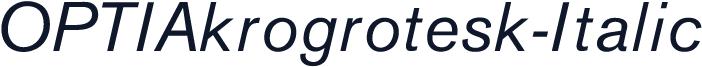 OPTIAkrogrotesk-Italic