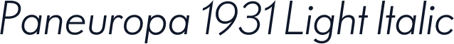 Paneuropa 1931 Light Italic