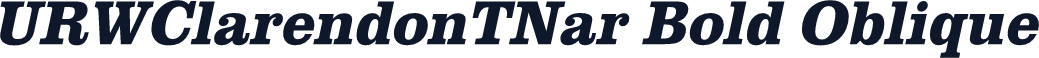 URWClarendonTNar Bold Oblique