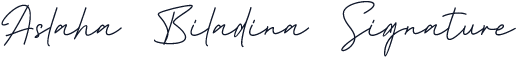 Aslaha Biladina Signature