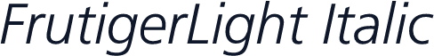 FrutigerLight Italic