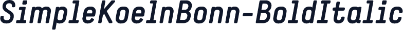 SimpleKoelnBonn-BoldItalic