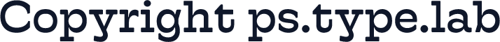 Copyright ps.type.lab