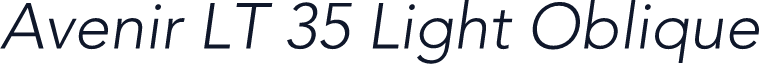 Avenir LT 35 Light Oblique