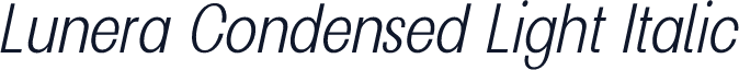 Lunera Condensed Light Italic