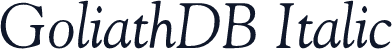 GoliathDB Italic