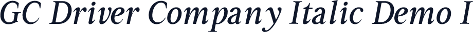 GC Driver Company Italic Demo I