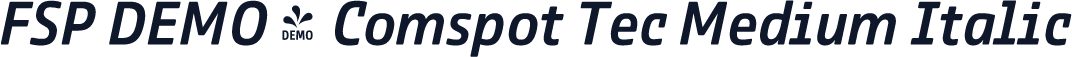 FSP DEMO - Comspot Tec Medium Italic