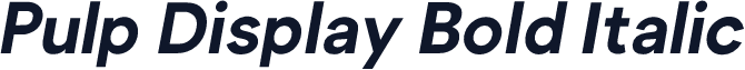 Pulp Display Bold Italic