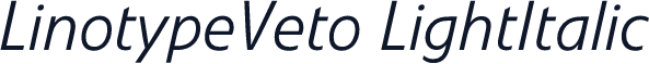 LinotypeVeto LightItalic