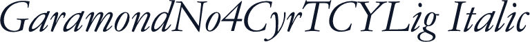 GaramondNo4CyrTCYLig Italic