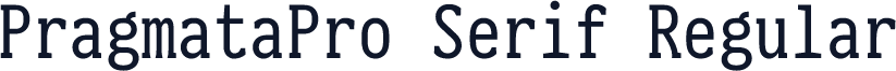 PragmataPro Serif Regular