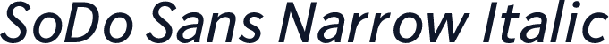 SoDo Sans Narrow Italic