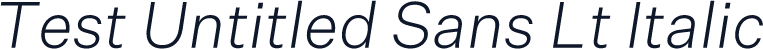 Test Untitled Sans Lt Italic