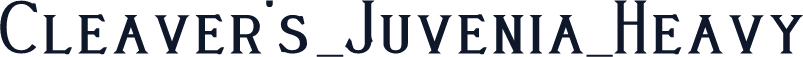 Cleaver's_Juvenia_Heavy