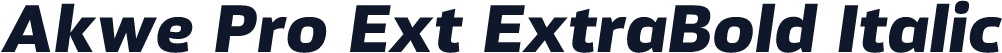 Akwe Pro Ext ExtraBold Italic