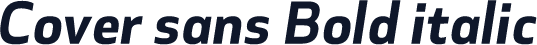Cover sans Bold italic