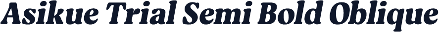 Asikue Trial Semi Bold Oblique