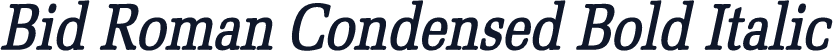 Bid Roman Condensed Bold Italic