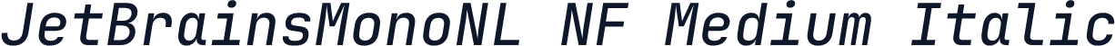 JetBrainsMonoNL NF Medium Italic