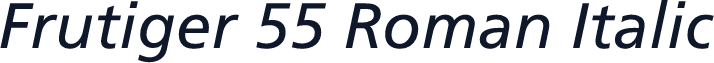 Frutiger 55 Roman Italic