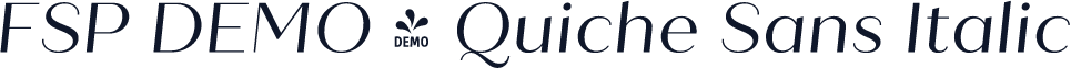 FSP DEMO - Quiche Sans Italic