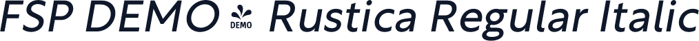 FSP DEMO - Rustica Regular Italic