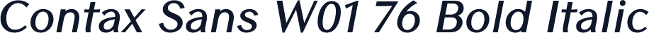 Contax Sans W01 76 Bold Italic
