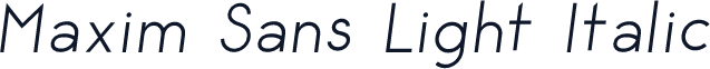Maxim Sans Light Italic