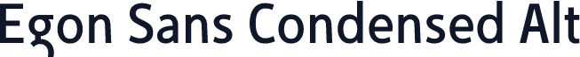 Egon Sans Condensed Alt